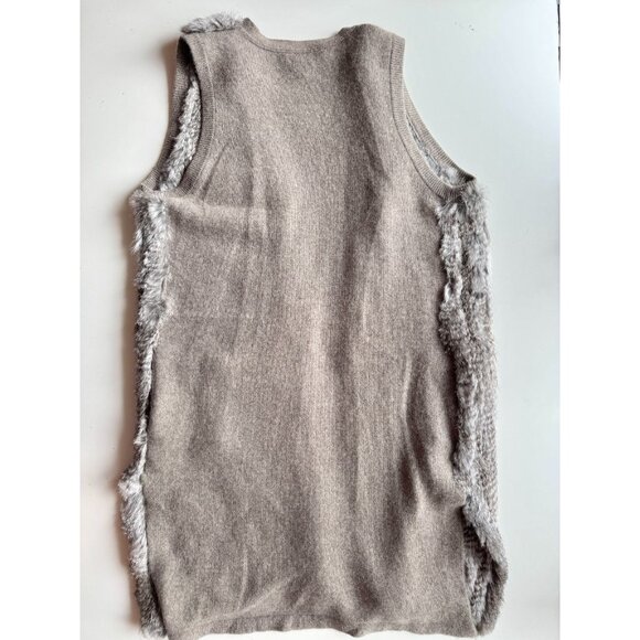 THE CASHMERE PROJECT Rabbit Fur 100% Cashmere Knit Long Vest Cardigan, Size L - Picture 13 of 15